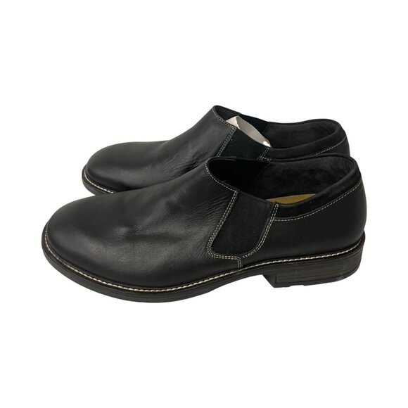 Naot Director Mens Slip On Shoes Size EU 44 US 11 Black Raven Leather NWOB